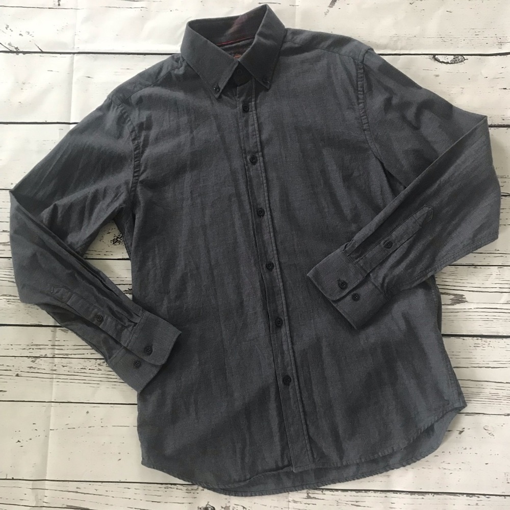 James Tattersall London grey button down shirt